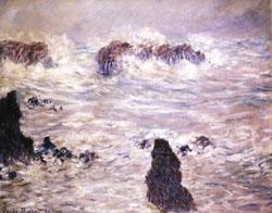 Claude Monet Storm,Coast of Belle-Ile France oil painting art
